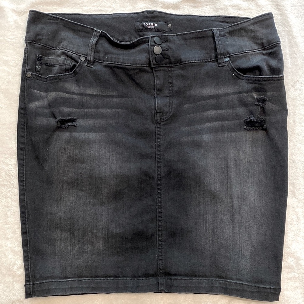 Torrid Black Denim Skirt